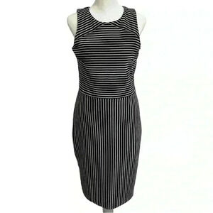 Banana Republic Factory Black White Striped Sheath Dress-NWT